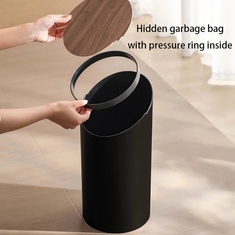 Luxury Round Trash Bin with Lid | Minimalist Wastebasket Luxury Trash Bin Babs