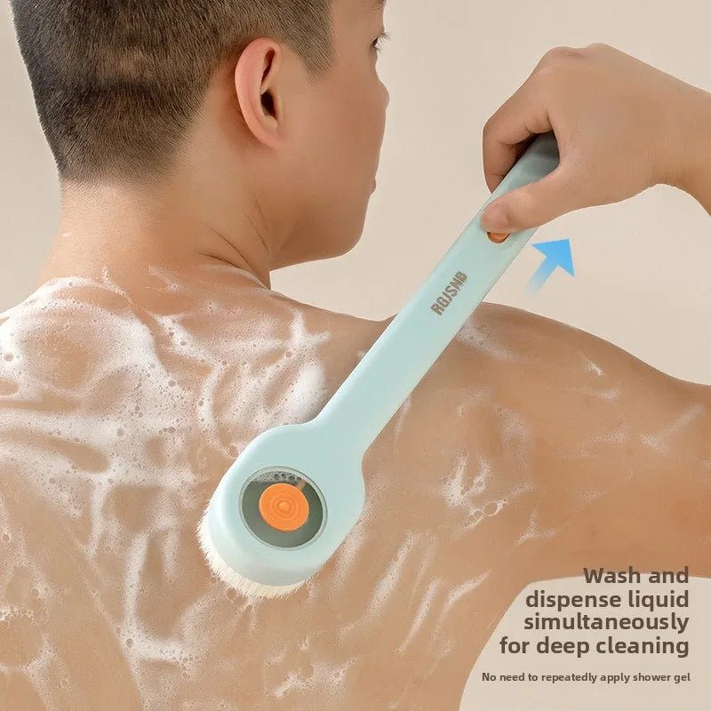Long Handle Back Scrubber with Soap Dispenser & Soft Bristles Back Scrubber Brush Babs