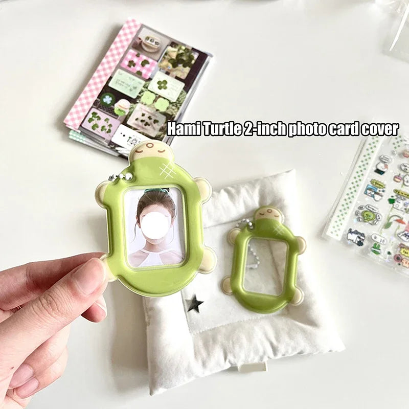 Kawaii Turtle PVC Kpop Photo Card Holder Pendant – 2 Inch Photo Card Holder Babs