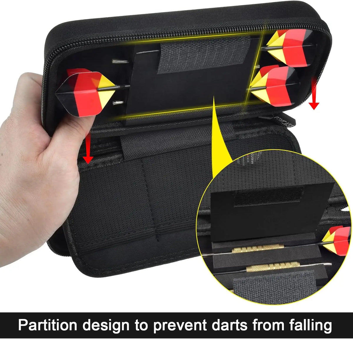 EVA Dart Case for 6 Steel & Soft Tip Darts – Travel Box Dart Carrying Case Babs