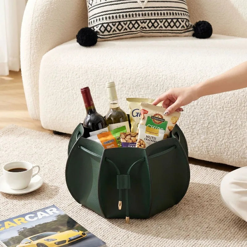 Retro PU Leather Storage Basket & Makeup Organizer Box Storage Organizer Basket Babs