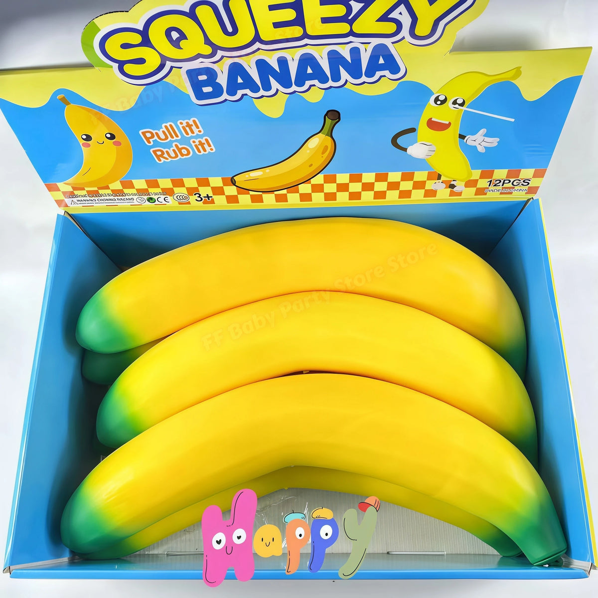 Banana Squishy Toy – Slow Rising Foam Fidget & Desk Decor Squishy Fidget Toy Babs