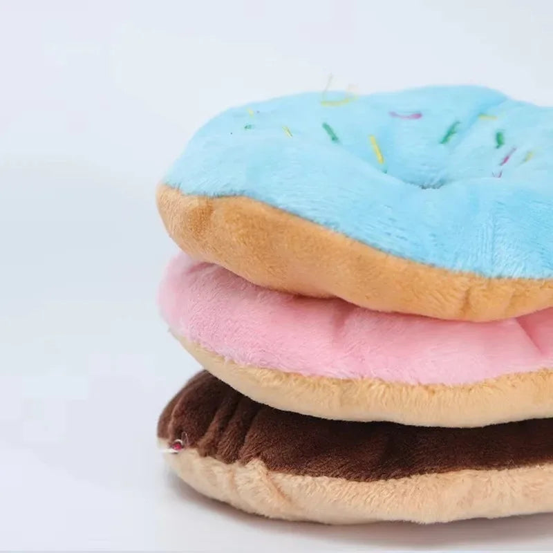 Soft Plush Donut Dog Squeaker Toy – Small & Medium Dogs Dog Squeaker Toy Babs