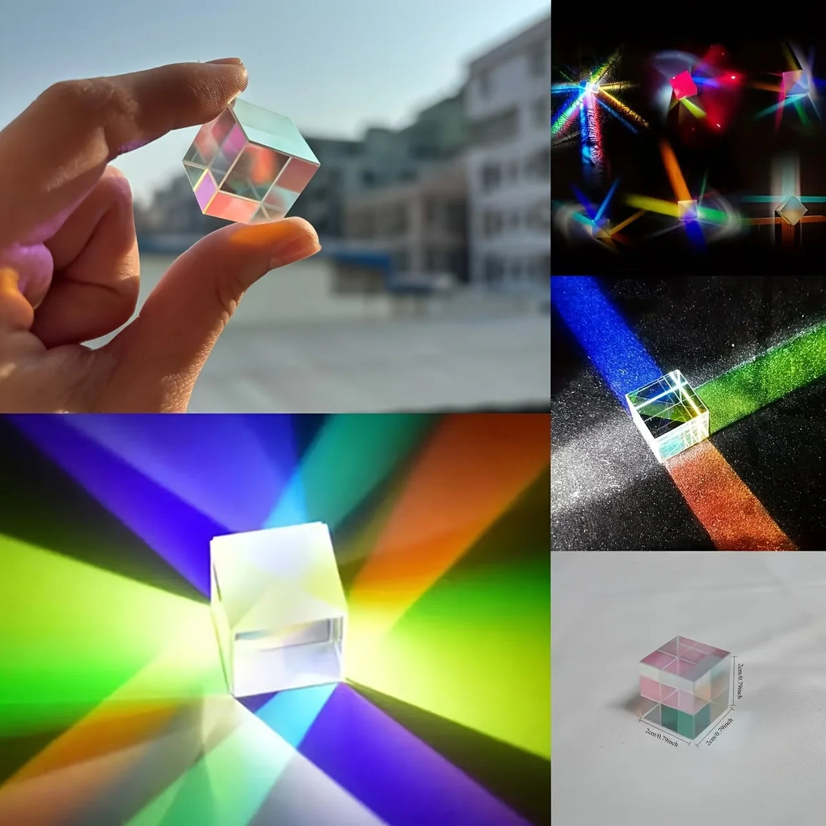 Optical Glass X-Cube RGB Beam Splitter Prism | Physics Gift Educational Science Prism Babs
