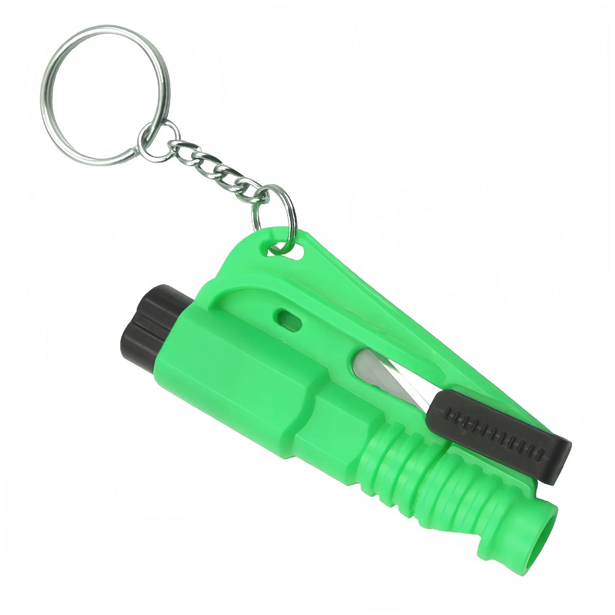 Mini Car Safety Hammer Keychain – Emergency Glass Breaker Emergency Safety Keychain Babs Green - With whistle