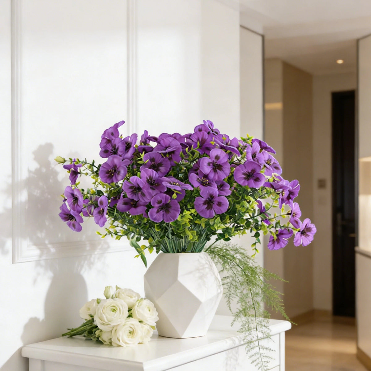 6 Bundles Artificial Silk Pansy Flowers for Wedding & Home Décor Artificial Flower Bouquet Babs