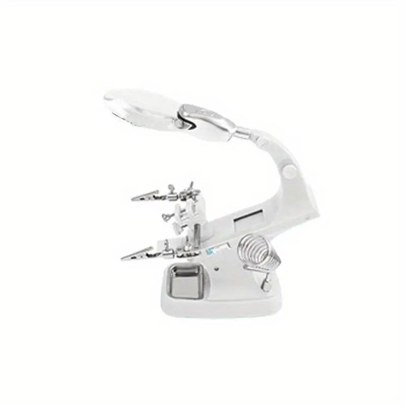 360° Rotating Repair Tool Table with Metal Magnifying Glass Rotating Repair Table Babs white