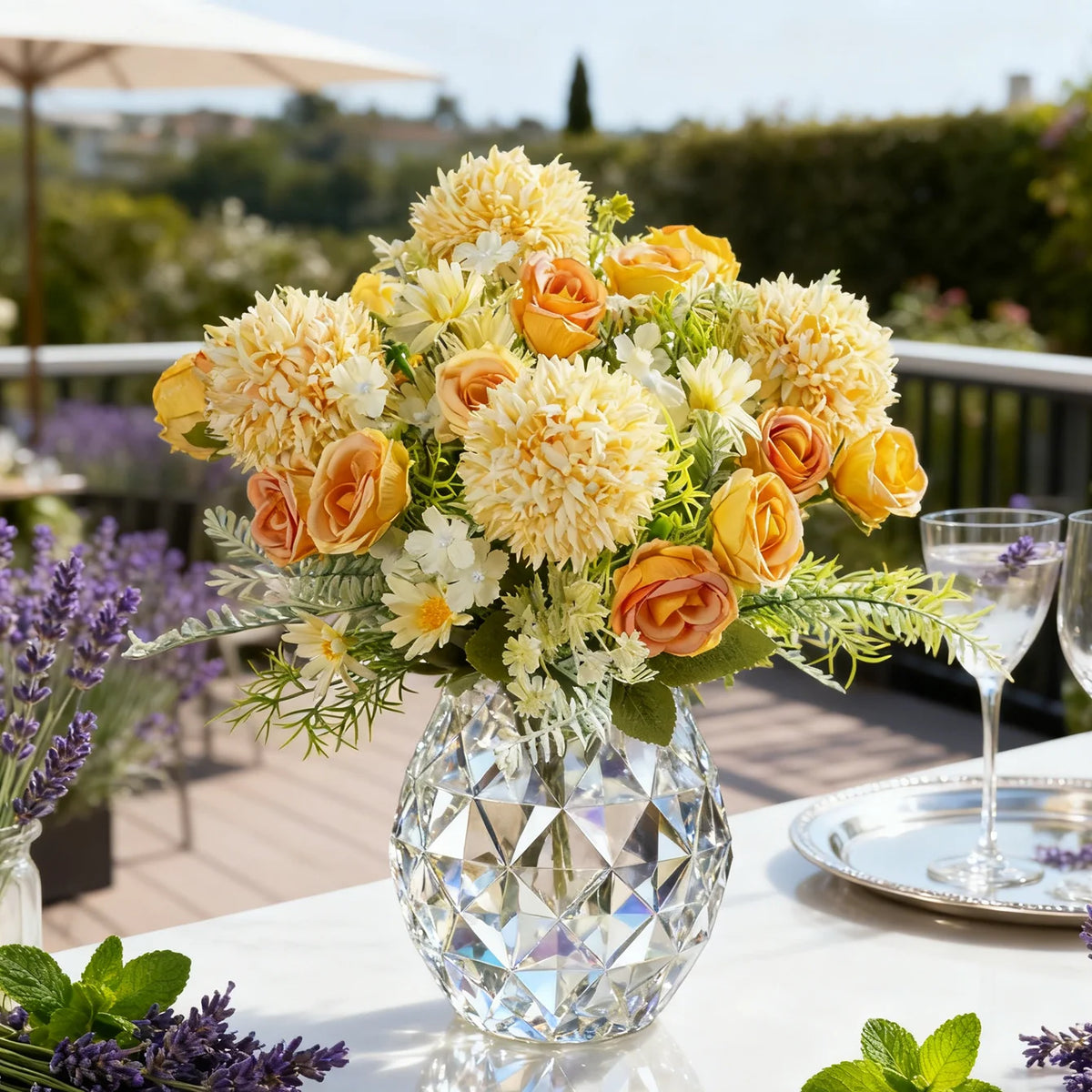 Artificial Silk Rose & Hydrangea Bouquet – Wedding & Home Décor Artificial Flower Bouquet Babs