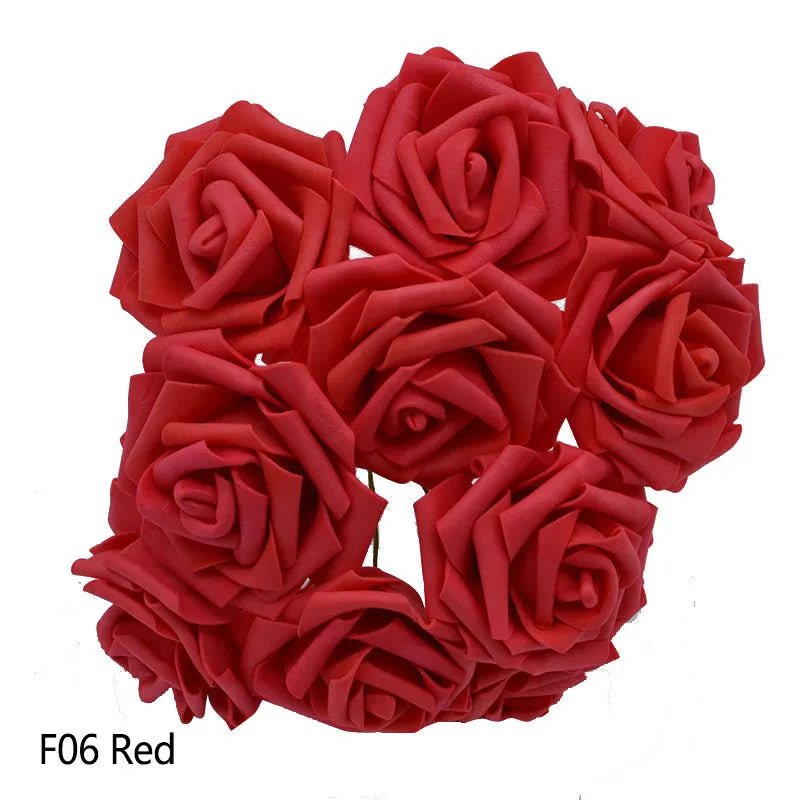 25 Artificial PE Foam Roses Bouquet – Wedding & Home Décor Artificial Flower Bouquet Babs red