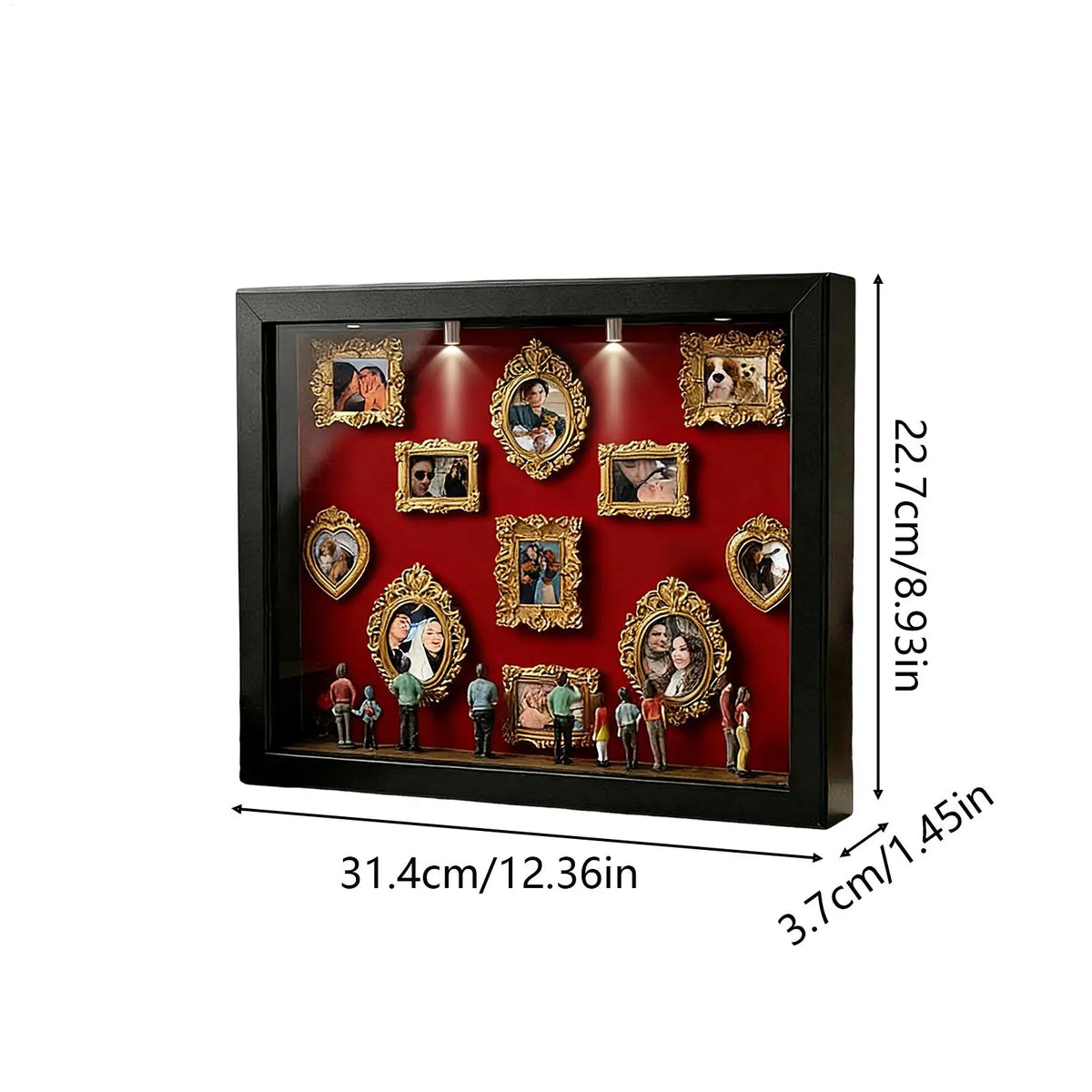 Mini Museum Silhouette Box Photo Display Case with Light Shadow Box Display Case Babs