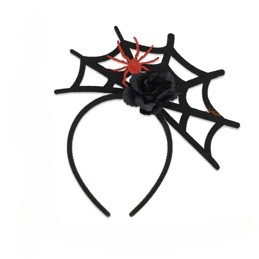 Halloween Witch Hat Headband with 3D Spider | Party Costume Hoop Halloween Costume Headband Babs Style A-1PC