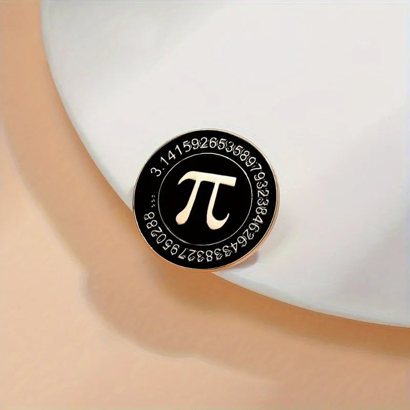 Math Pi Enamel Pin – Zinc Alloy Brooch for Clothing & Bags Enamel Lapel Pin Babs
