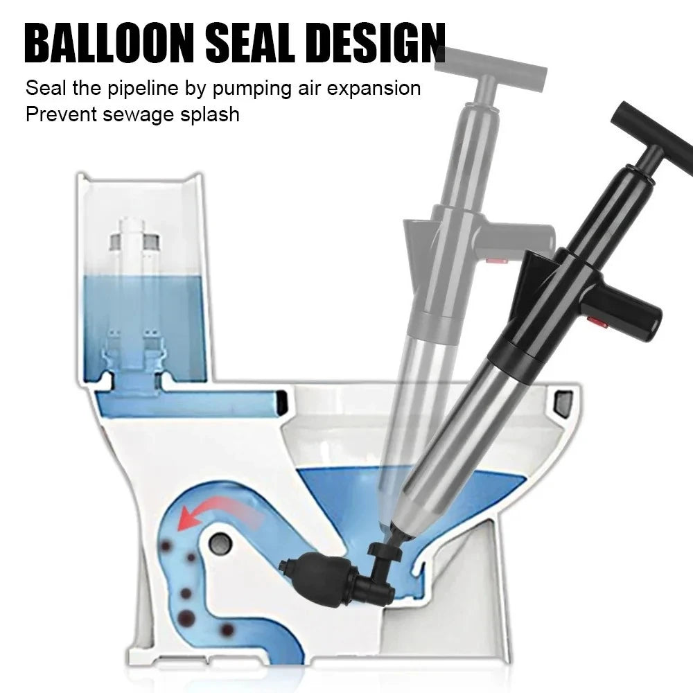 High Pressure Air Drain Plunger – Toilet, Sink & Bathtub Unclogger Air Drain Plunger Babs