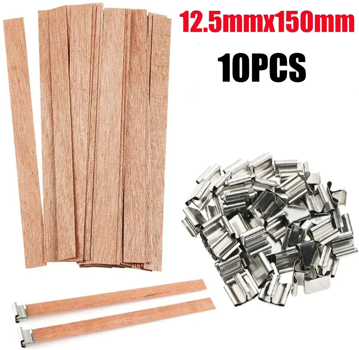 Wooden Candle Wicks for DIY Soy & Paraffin Candle Making Candle Making Wicks Babs M-10PCS