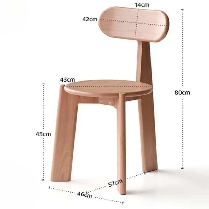 Modern Solid Pine Wood Dining Chair – Minimalist Style Wooden Dining Chair Babs Cherry Wood Color