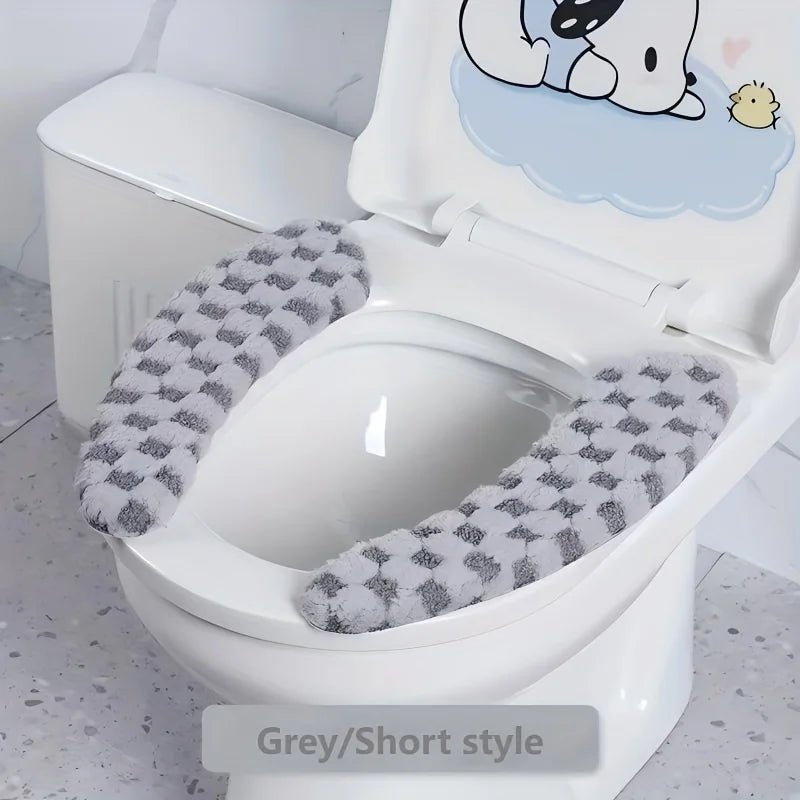 Thick Warm Toilet Seat Cushion Cover – Washable & Reusable Toilet Seat Cushion Babs Grey