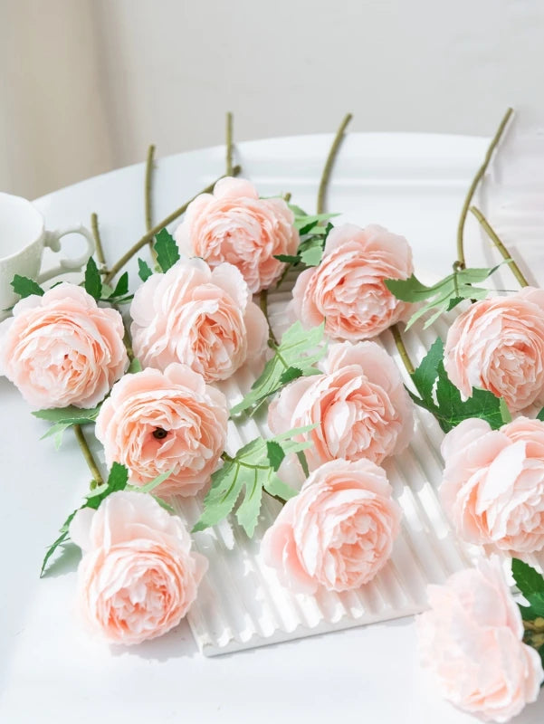 Silk Peony Artificial Flowers for Wedding & Home Décor 5/10 Pcs Artificial Silk Flowers Babs Color 1 10pcs