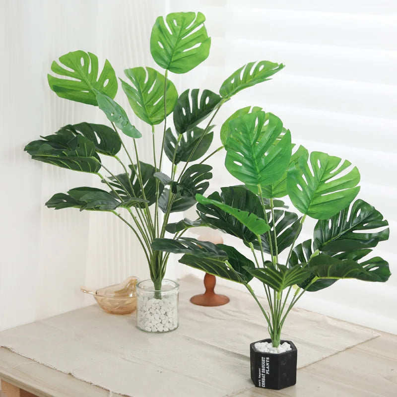 Artificial Monstera Palm Leaf Plant – Tropical Home Decor Artificial Plant Decor Babs