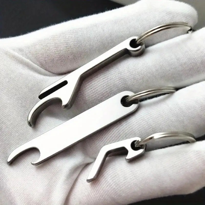 3-Pack Stainless Steel Bottle Opener Keychain – Mini Key Ring Bottle Opener Keychain Babs 3Pcs