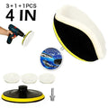 Car Polishing Buffing Set – 3" Microfiber Pads & Drill Backing Plate Car Polishing Kit Babs Sponge WHITE