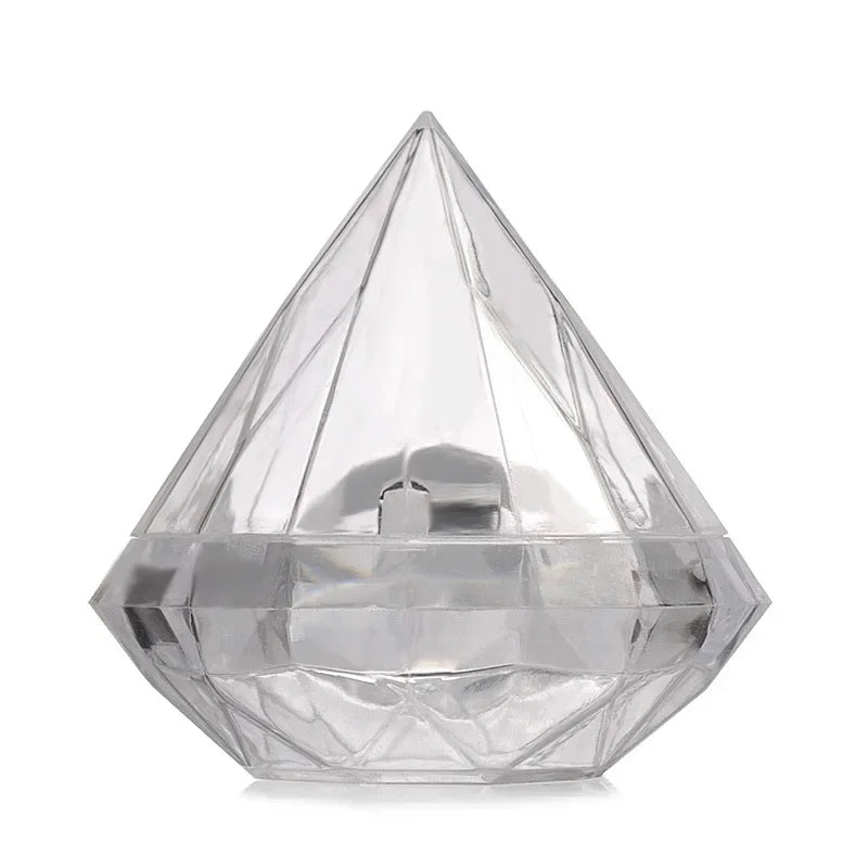 12pcs Diamond Clear Candy Boxes – Wedding & Party Gift Jars Party Favor Boxes Babs Transparent 7x7cm