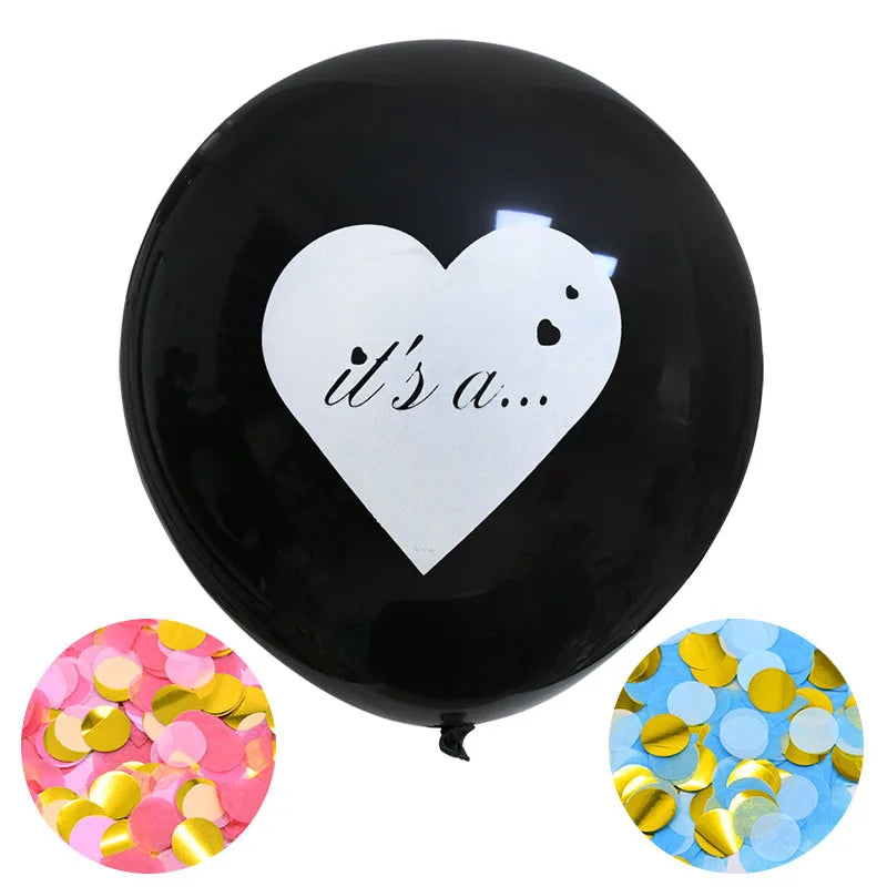 36" Giant Gender Reveal Balloon Set – Blue & Pink Confetti Gender Reveal Balloon Babs Set3 36inch