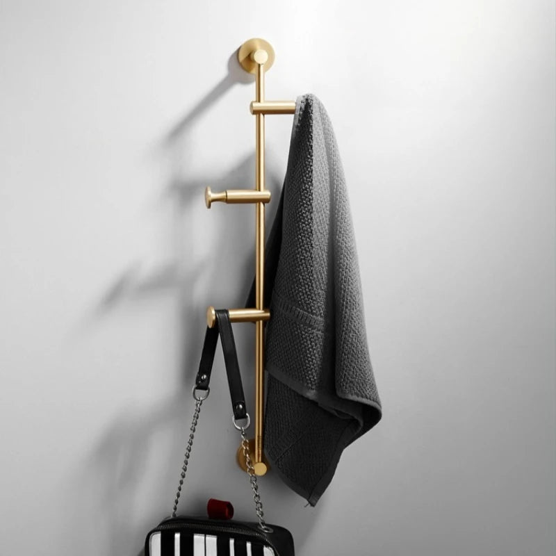 Wall Mounted Brass Coat Rack – 6-Hook Adjustable Metal Hanger Wall Coat Rack Babs