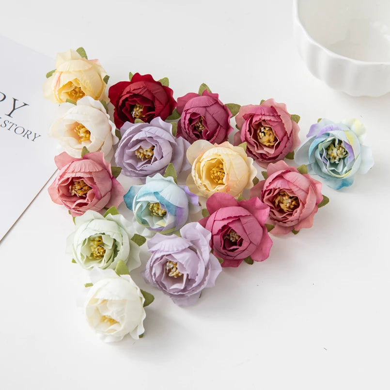 40/80pcs Silk Rose Heads – Wedding, Home & DIY Décor Flowers Artificial Silk Flowers Babs MULTI 80pcs