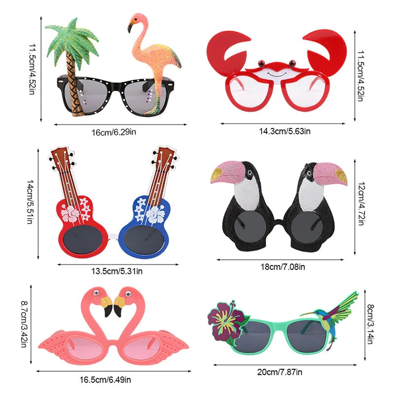 Hawaiian Party Sunglasses – Luau Tropical Photo Props & Favors Party Photo Props Babs