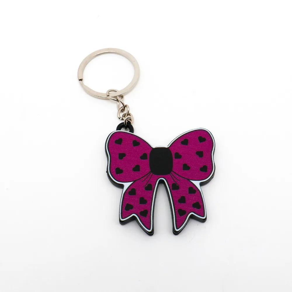 Bow Tie Keychain Bottle Opener – Cute Plastic Accessory Keychain Bottle Opener Babs Purple