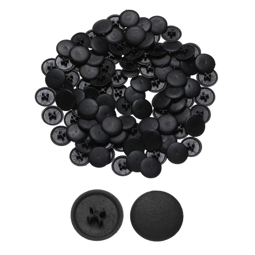 100pcs Snap Screw Caps – Furniture Bolt & Nut Cover Lids Snap Screw Caps Babs black-11MM