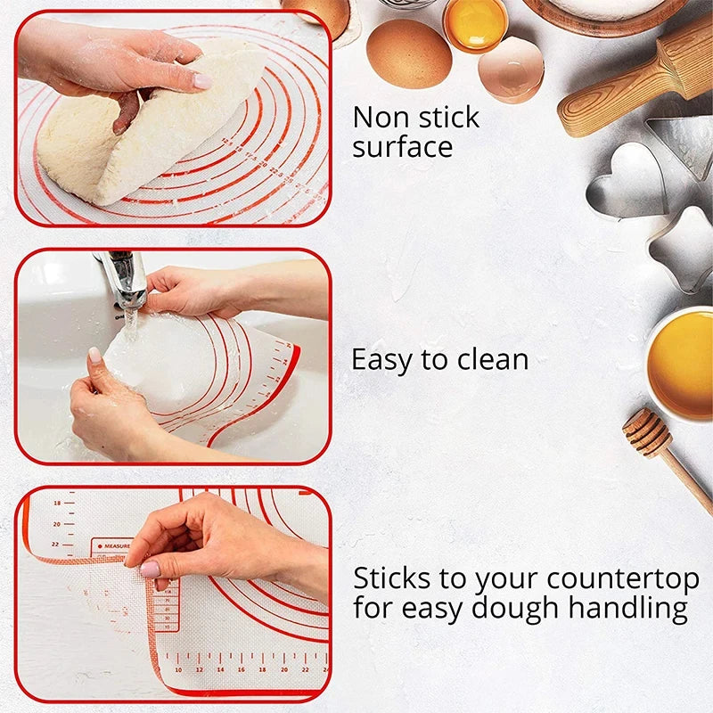 HOMEFISH Non-Stick Silicone Baking Mat – Pastry Rolling Pad Silicone Baking Mat Babs