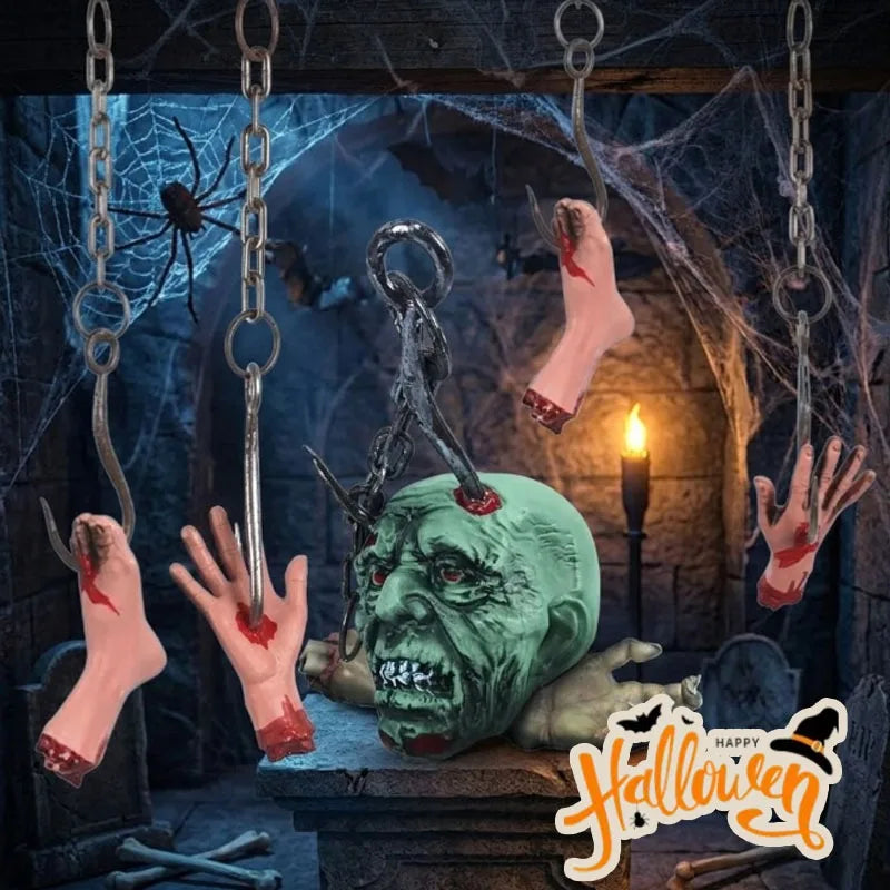 Halloween Iron Chain Hook Horror Props – Haunted House Decor Halloween Horror Props Babs