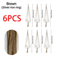 Woven Hanging Flower Pot Net Planter Basket Hanger Rack Hanging Planter Net Babs 6pcs Brown