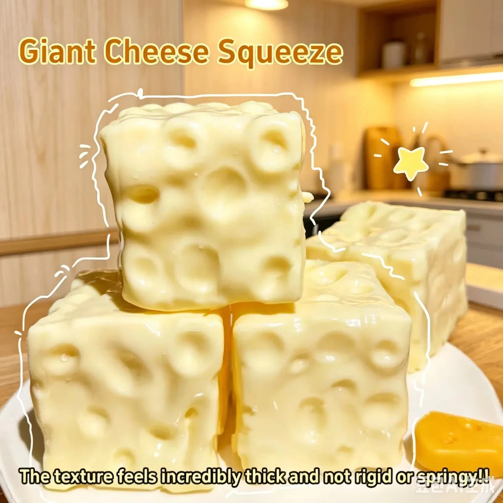 Giant Cheese Squishy Slow Rebound Squeeze Cube Fidget Toy Novelty Fidget Toy Babs