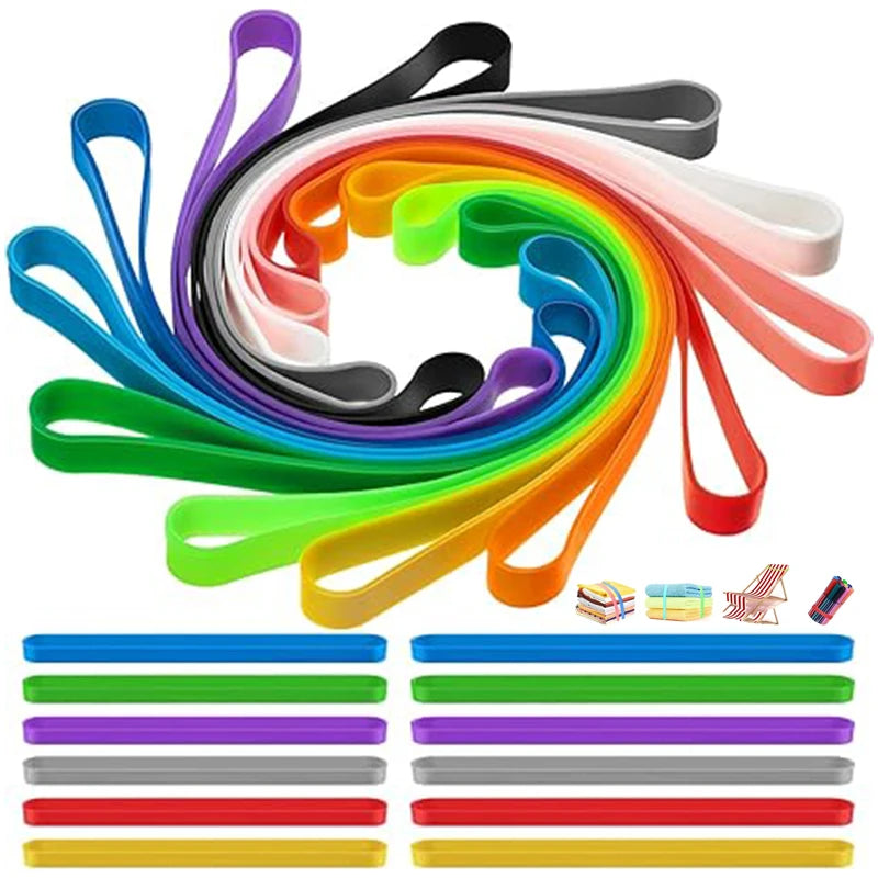 Silicone Elastic Bands for Planners, Books & Kitchen (6/12 Pcs) Silicone Elastic Bands Babs