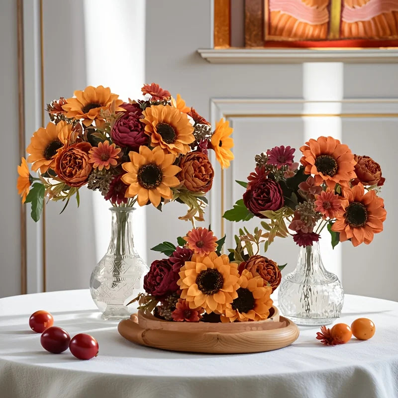 Silk Peony Sunflower Daisy Artificial Flowers – Home & Wedding Artificial Flower Stems Babs