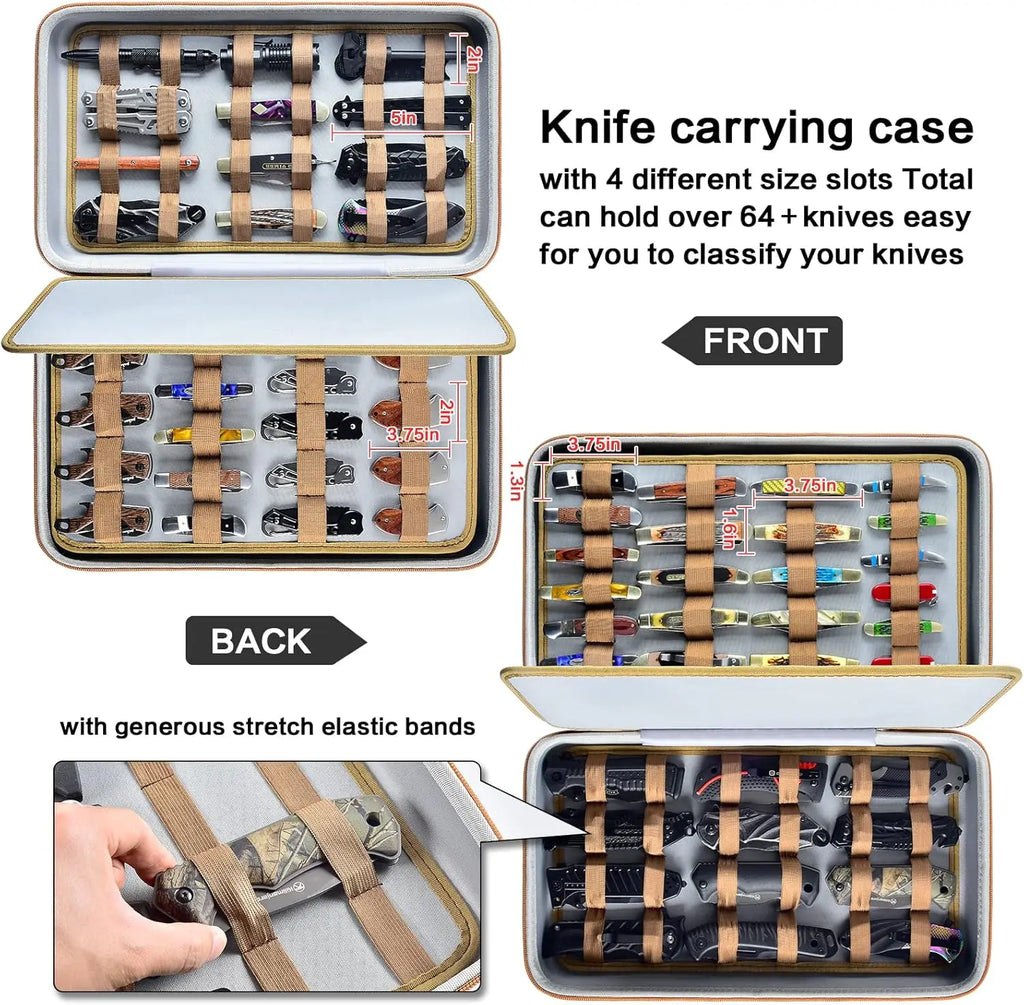 Knife Display Case – Holds 64+ Pocket & Folding Knives Knife Storage Case Babs