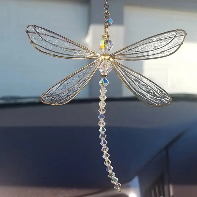 Crystal Dragonfly Wind Chime Sun Catcher – Garden & Window Decor Wind Chime Ornament Babs