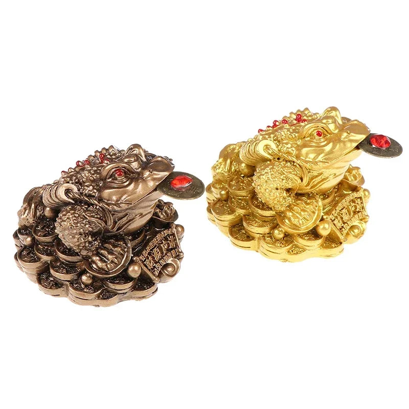 Feng Shui Golden Money Frog Toad Resin Tabletop Ornament Feng Shui Figurine Babs