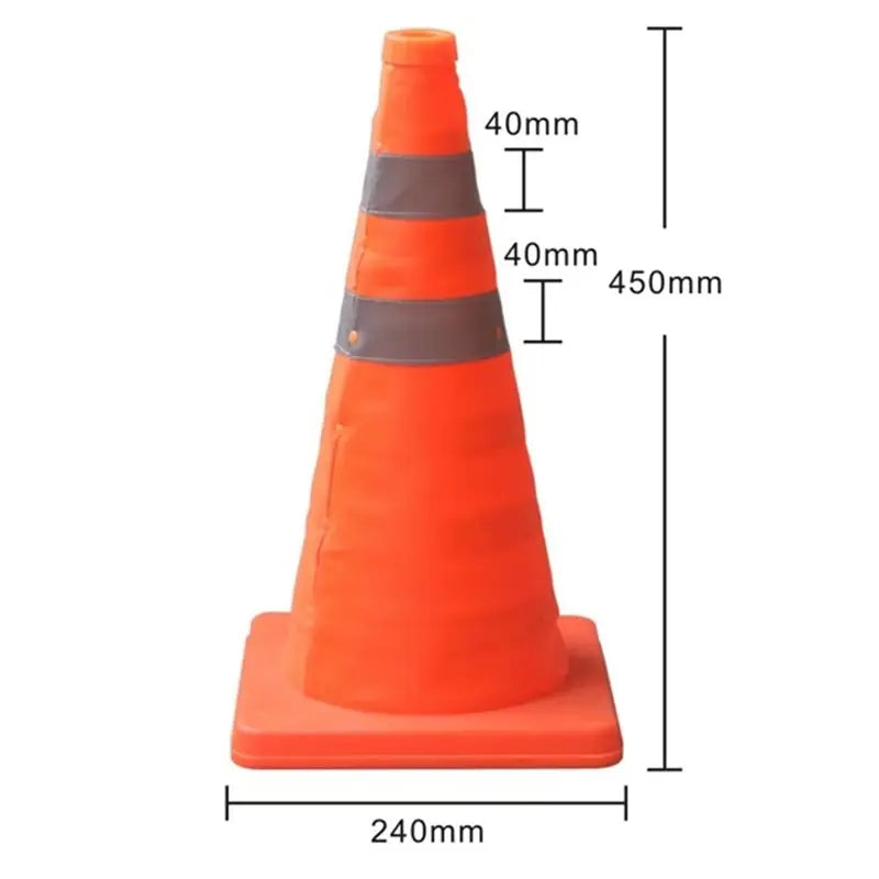 Foldable Traffic Cones 2 Pack – Reflective High Visibility Safety Cones Foldable Safety Cones Babs