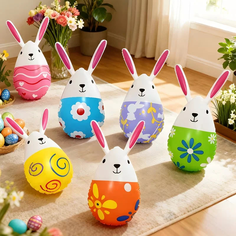 Easter Inflatable Rabbit & Egg Balloons – 3 or 6 Pc Party Set Easter Inflatable Balloons Babs