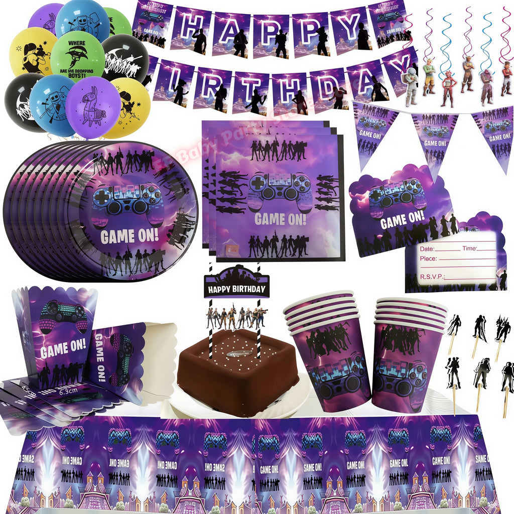 Video Game Birthday Party Supplies – Tableware, Balloons & Decor Party Tableware Set Babs