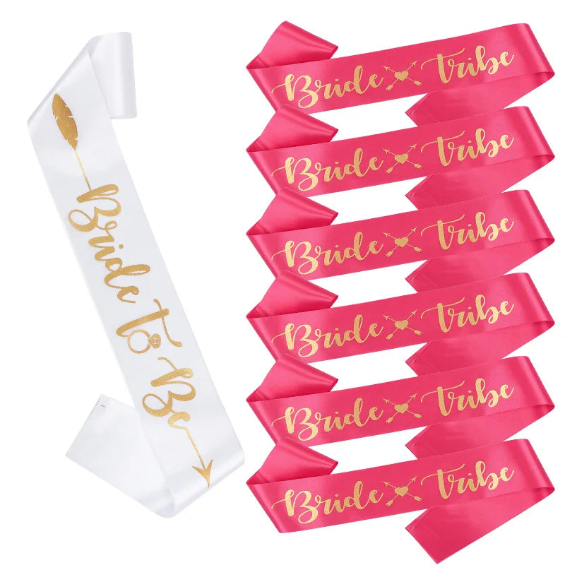 Bride Tribe Satin Sashes Set – Bachelorette & Bridal Party Bridal Party Sashes Babs
