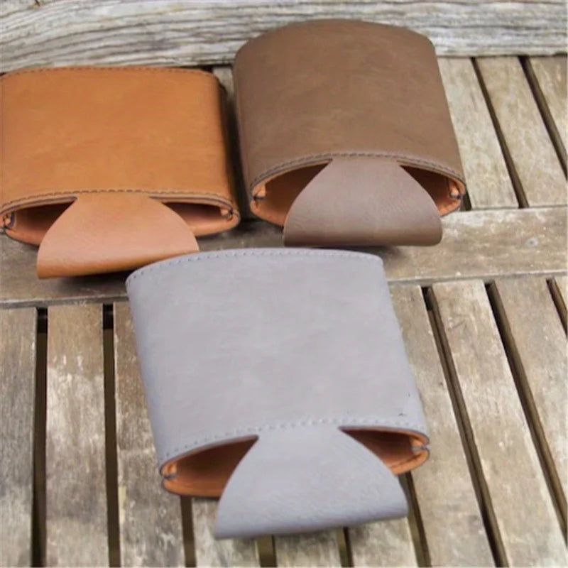 3-Pack Vintage PU Leather Beer Bottle Sleeves | Wedding Gift Leather Bottle Sleeve Babs color miexd
