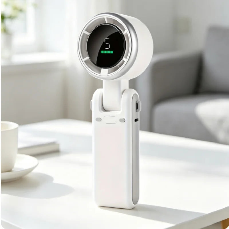HOMEFISH 3-in-1 Mini Travel Fan – 5-Speed USB Rechargeable Portable Travel Fan Babs