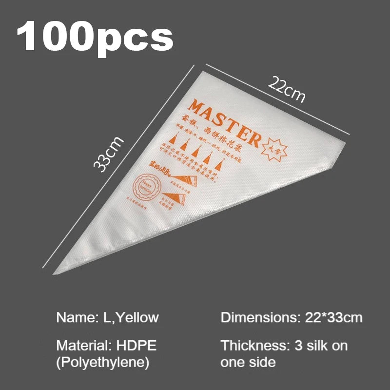 Disposable Piping Bags 50/100 Pcs – BPA-Free Cake Decorating Disposable Piping Bags Babs L 100pcs