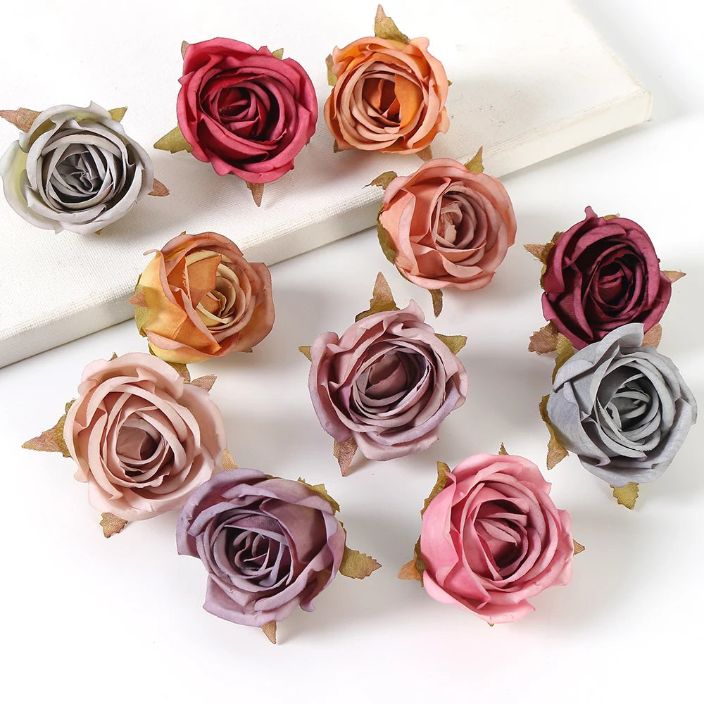 5 Pcs Silk Artificial Rose Heads for Wedding & Home Décor Artificial Silk Flowers Babs