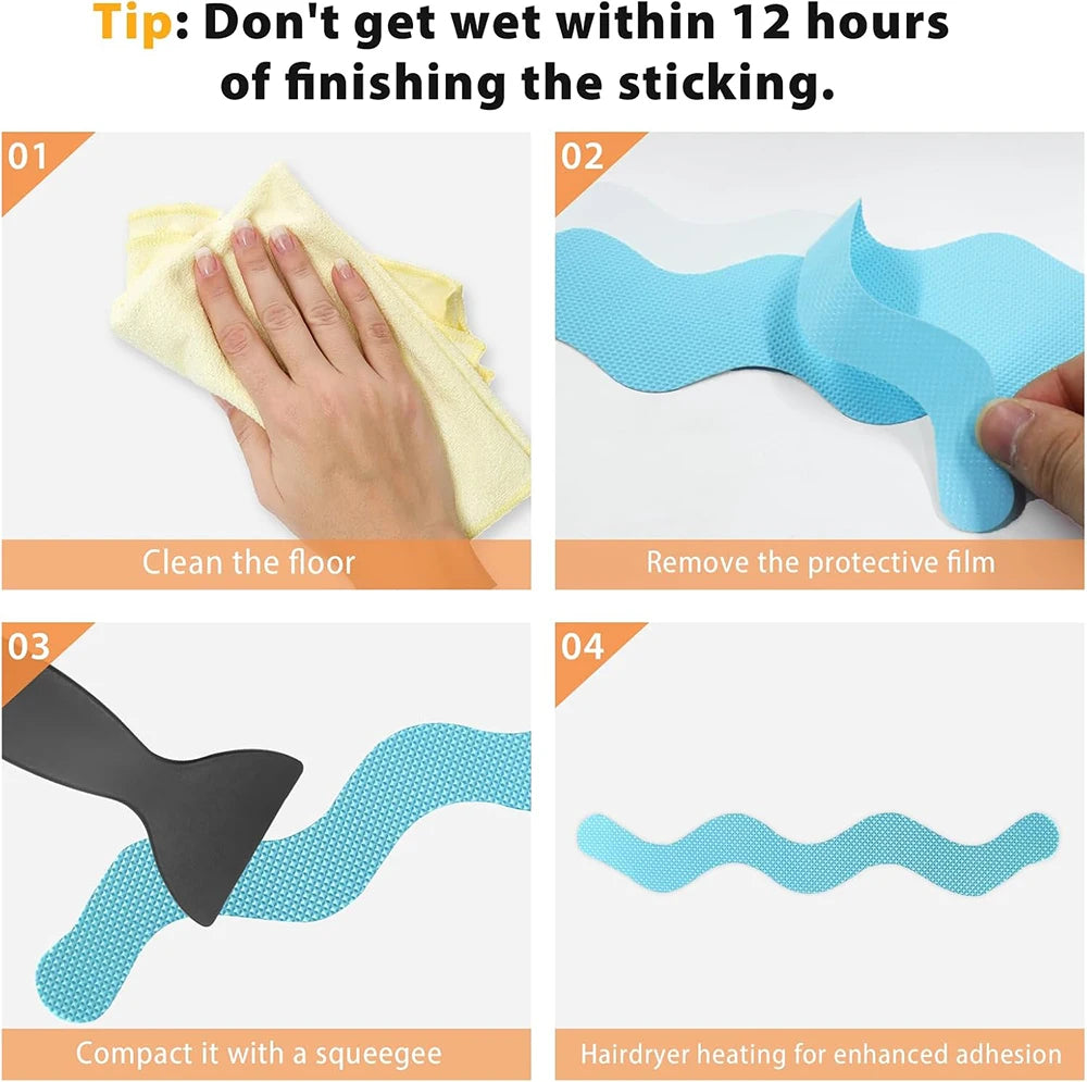 Anti-Slip Bathtub Stickers – Non-Slip Safety Strips 6 Pack Non-Slip Safety Strips Babs