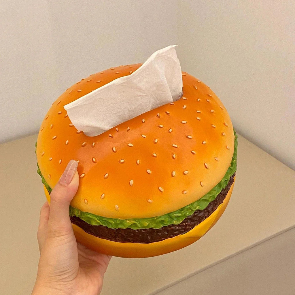 Hamburger Tissue Box Holder – Fun Retro Home Décor Ornament Novelty Tissue Holder Babs